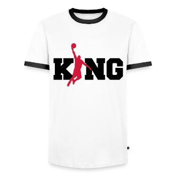 Sport - gift - slam ball basketball King- - Men's Ringer Shirt - white/black - Front - AI Model Female 172 light (172cm) & AI Model Male 178 dark (178cm)