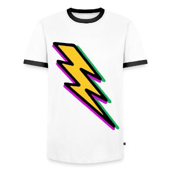 Lightning - Men's Ringer Shirt - white/black - Front - AI Model Female 172 light (172cm) & AI Model Male 178 dark (178cm)