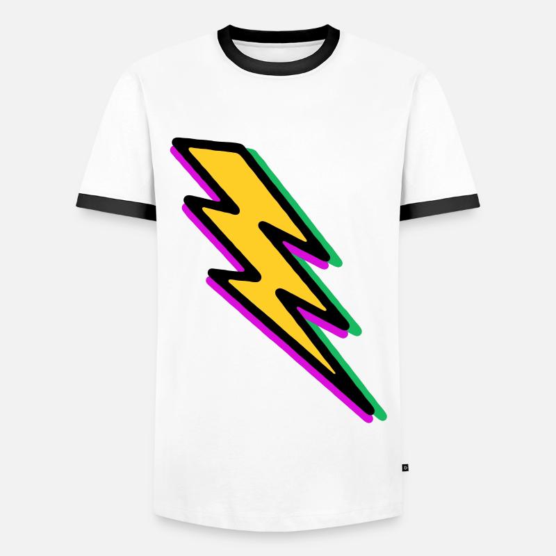 Lightning - Men's Ringer Shirt - white/black
