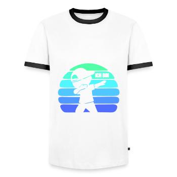 10 zehnjähriger 10. Geburtstag Jungen - Männer Kontrast-T-Shirt - Weiß/Schwarz - Vorne - AI Model Female 172 light (172cm) & AI Model Male 178 dark (178cm)
