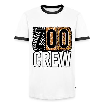 Équipage du zoo - T-shirt contrasté Homme - blanc/noir - Devant - AI Model Female 172 light (172cm) & AI Model Male 178 dark (178cm)