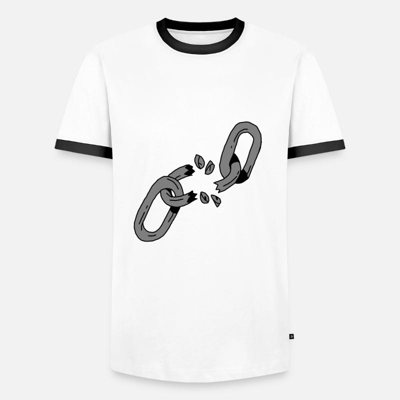 Broken Chain - Men's Ringer Shirt - white/black