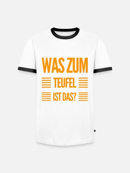was ist das? - Männer Kontrast-T-Shirt - Weiß/Schwarz