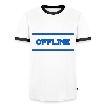 ich mag es offline - Männer Kontrast-T-Shirt - Weiß/Schwarz - Vorne - AI Model Female 172 light (172cm) & AI Model Male 178 dark (178cm)