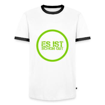 alles okay - Männer Kontrast-T-Shirt - Weiß/Schwarz - Vorne - AI Model Female 172 light (172cm) & AI Model Male 178 dark (178cm)