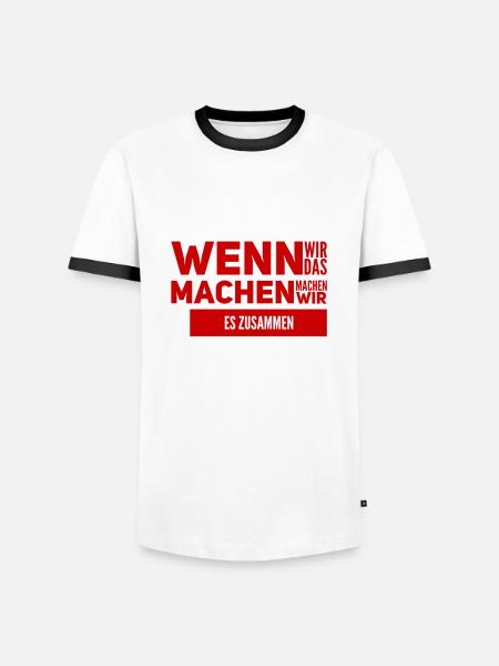 Zusammenhalt ist wichtig - Männer Kontrast-T-Shirt - Weiß/Schwarz