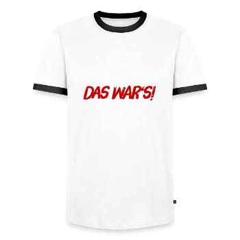 endlich vorbei - Männer Kontrast-T-Shirt - Weiß/Schwarz - Vorne - AI Model Female 172 light (172cm) & AI Model Male 178 dark (178cm)