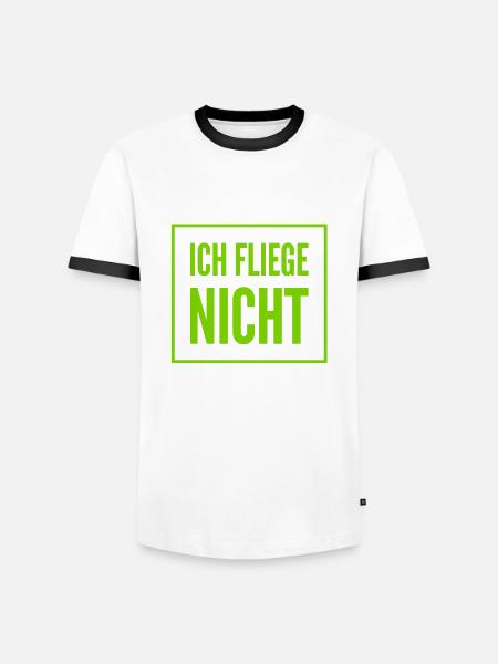 ich habe Flugangst - Männer Kontrast-T-Shirt - Weiß/Schwarz