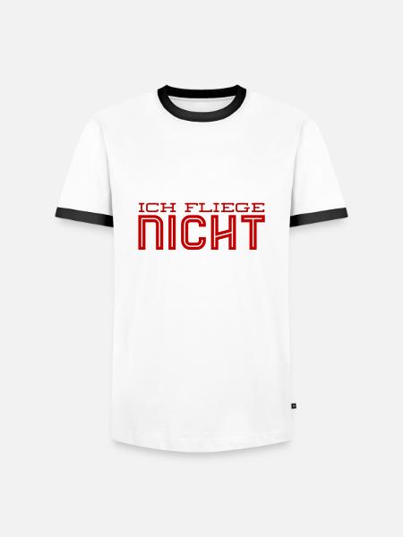 Flugangst - Männer Kontrast-T-Shirt - Weiß/Schwarz