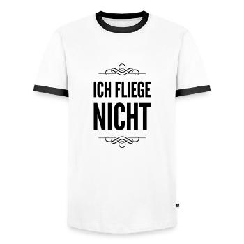 ich bin gegen das Fliegen - Männer Kontrast-T-Shirt - Weiß/Schwarz - Vorne - AI Model Female 172 light (172cm) & AI Model Male 178 dark (178cm)