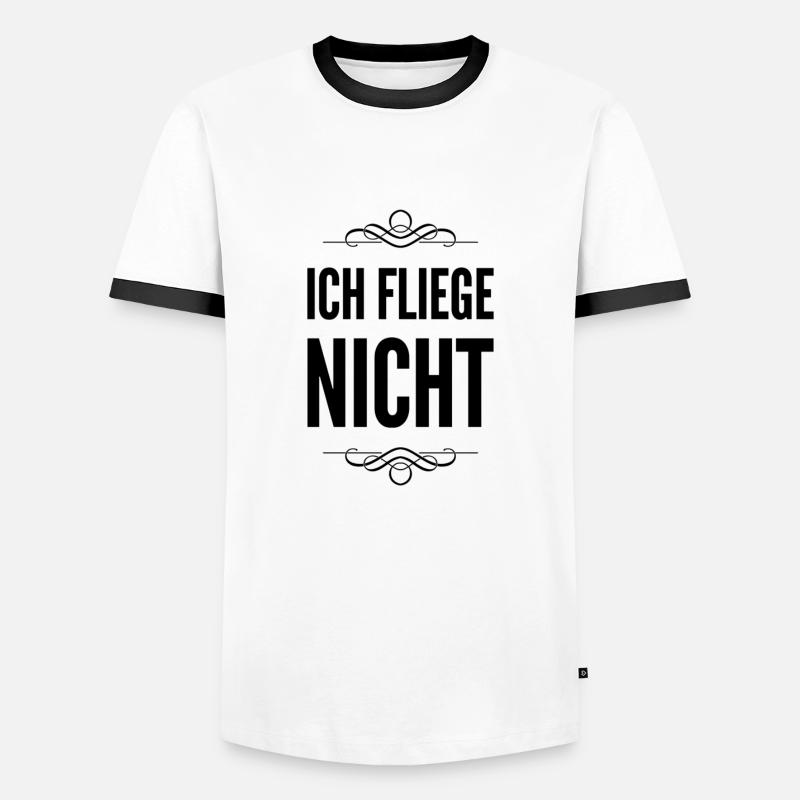 ich bin gegen das Fliegen - Männer Kontrast-T-Shirt - Weiß/Schwarz