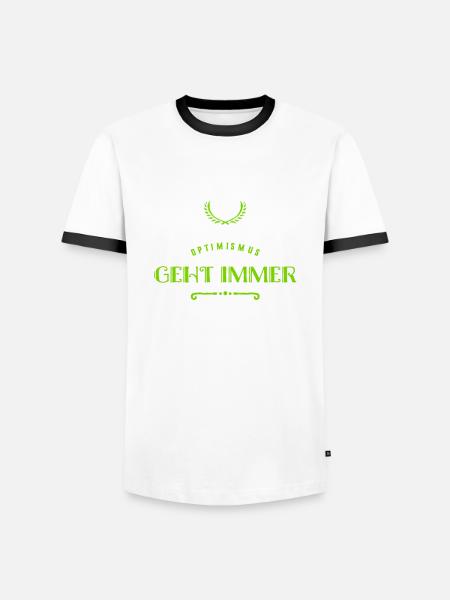 Optimismus ist wunderbar - Männer Kontrast-T-Shirt - Weiß/Schwarz