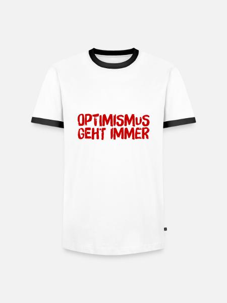 ich liebe Optimismus - Männer Kontrast-T-Shirt - Weiß/Schwarz