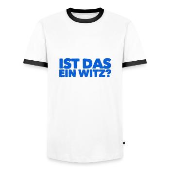 soll das ein Witz sein - Männer Kontrast-T-Shirt - Weiß/Schwarz - Vorne - AI Model Female 172 light (172cm) & AI Model Male 178 dark (178cm)