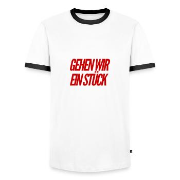 Lust zu laufen? - Männer Kontrast-T-Shirt - Weiß/Schwarz - Vorne - AI Model Female 172 light (172cm) & AI Model Male 178 dark (178cm)