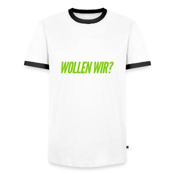 hast du Bock? - Männer Kontrast-T-Shirt - Weiß/Schwarz - Vorne - AI Model Female 172 light (172cm) & AI Model Male 178 dark (178cm)