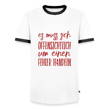 offenbar ein Fehler - Männer Kontrast-T-Shirt - Weiß/Schwarz - Vorne - AI Model Female 172 light (172cm) & AI Model Male 178 dark (178cm)