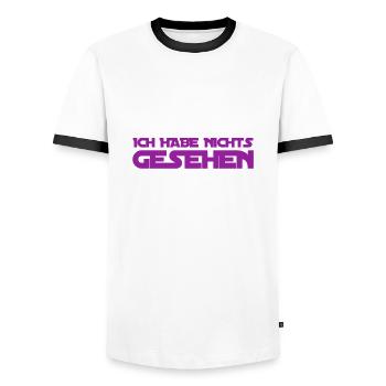ich habe Tomaten auf den Augen - Männer Kontrast-T-Shirt - Weiß/Schwarz - Vorne - AI Model Female 172 light (172cm) & AI Model Male 178 dark (178cm)