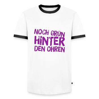 noch grün hinter den Ohren - Männer Kontrast-T-Shirt - Weiß/Schwarz - Vorne - AI Model Female 172 light (172cm) & AI Model Male 178 dark (178cm)