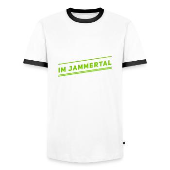 ich könnte die ganze Zeit jammern - Männer Kontrast-T-Shirt - Weiß/Schwarz - Vorne - AI Model Female 172 light (172cm) & AI Model Male 178 dark (178cm)