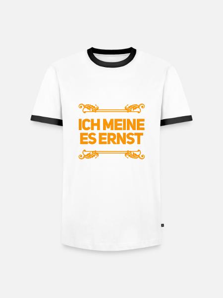 das ist mein ernst - Männer Kontrast-T-Shirt - Weiß/Schwarz