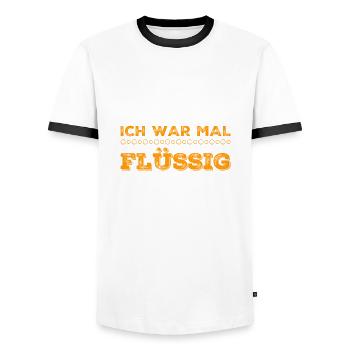 ich hatte mal Geld - Männer Kontrast-T-Shirt - Weiß/Schwarz - Vorne - AI Model Female 172 light (172cm) & AI Model Male 178 dark (178cm)
