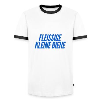 ich bin so fleißig - Männer Kontrast-T-Shirt - Weiß/Schwarz - Vorne - AI Model Female 172 light (172cm) & AI Model Male 178 dark (178cm)