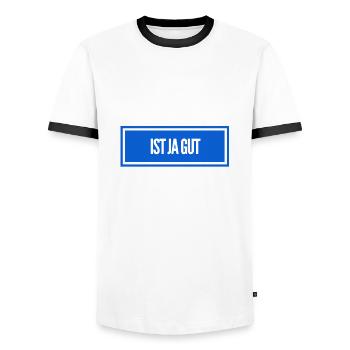 bleib entspannt - Männer Kontrast-T-Shirt - Weiß/Schwarz - Vorne - AI Model Female 172 light (172cm) & AI Model Male 178 dark (178cm)