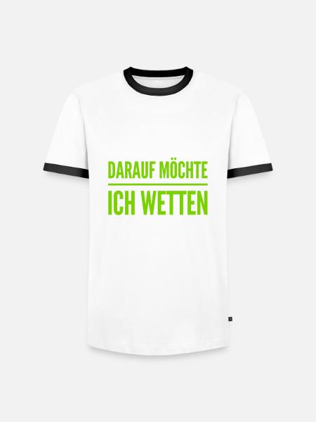 wetten wir? - Männer Kontrast-T-Shirt - Weiß/Schwarz