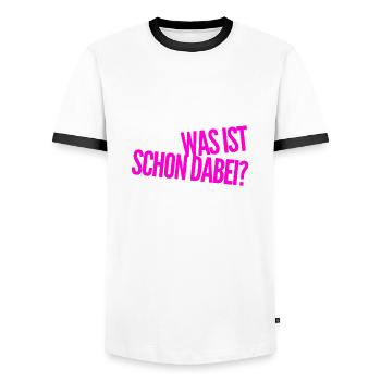 da ist nichts dabei - Männer Kontrast-T-Shirt - Weiß/Schwarz - Vorne - AI Model Female 172 light (172cm) & AI Model Male 178 dark (178cm)
