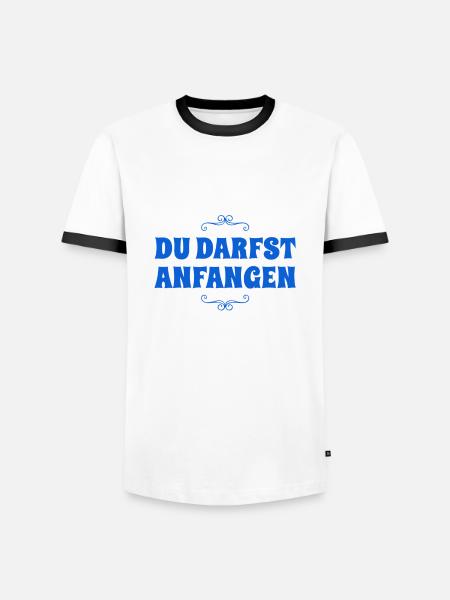 du beginnst - Männer Kontrast-T-Shirt - Weiß/Schwarz