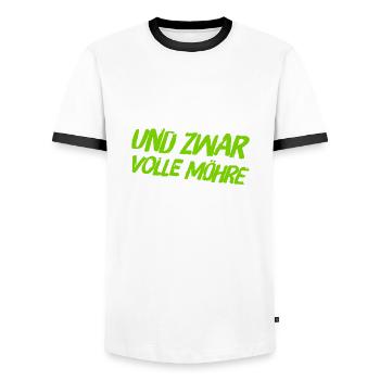 ich bin dafür - Männer Kontrast-T-Shirt - Weiß/Schwarz - Vorne - AI Model Female 172 light (172cm) & AI Model Male 178 dark (178cm)