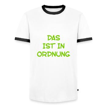 voll in Ordnung - Männer Kontrast-T-Shirt - Weiß/Schwarz - Vorne - AI Model Female 172 light (172cm) & AI Model Male 178 dark (178cm)