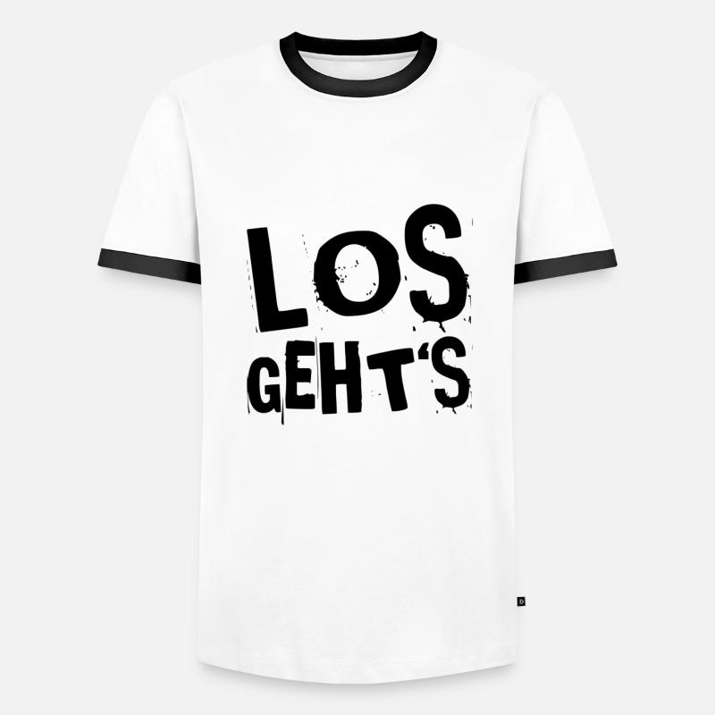 endlich geht es los - Männer Kontrast-T-Shirt - Weiß/Schwarz