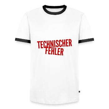 hier ist was faul - Männer Kontrast-T-Shirt - Weiß/Schwarz - Vorne - AI Model Female 172 light (172cm) & AI Model Male 178 dark (178cm)