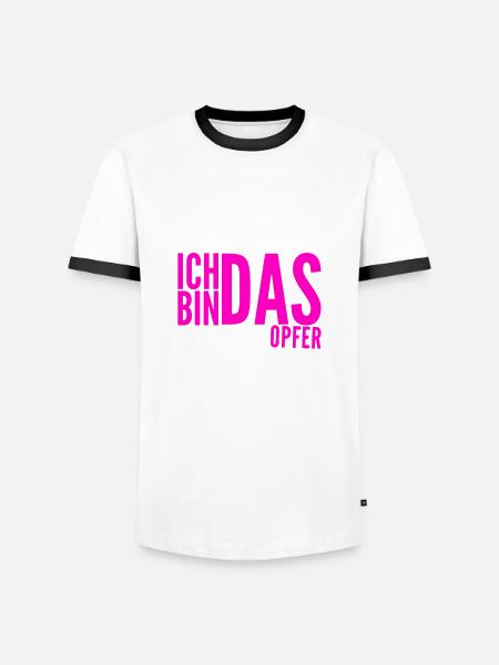 so sieht ein Opfer aus - Männer Kontrast-T-Shirt - Weiß/Schwarz