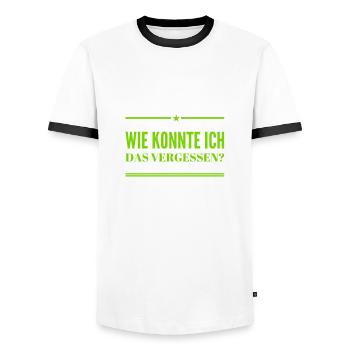ich bin vergesslich - Männer Kontrast-T-Shirt - Weiß/Schwarz - Vorne - AI Model Female 172 light (172cm) & AI Model Male 178 dark (178cm)