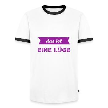 Lügen sind blöd - Männer Kontrast-T-Shirt - Weiß/Schwarz - Vorne - AI Model Female 172 light (172cm) & AI Model Male 178 dark (178cm)