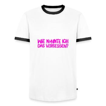 ich bin so vergesslich - Männer Kontrast-T-Shirt - Weiß/Schwarz - Vorne - AI Model Female 172 light (172cm) & AI Model Male 178 dark (178cm)