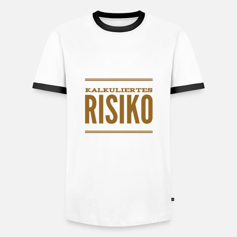 kalkuliertes Risiko - Männer Kontrast-T-Shirt - Weiß/Schwarz
