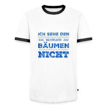 ich sehe schlecht - Männer Kontrast-T-Shirt - Weiß/Schwarz - Vorne - AI Model Female 172 light (172cm) & AI Model Male 178 dark (178cm)