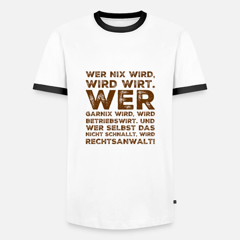 wer garnix wird - Männer Kontrast-T-Shirt - Weiß/Schwarz