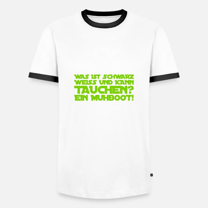 Flachwitze sind super - Männer Kontrast-T-Shirt - Weiß/Schwarz