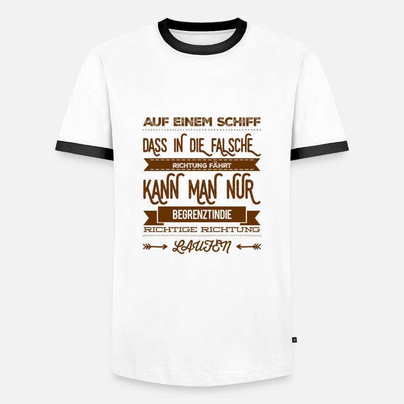 make a fundamental decision - Men's Ringer Shirt - white/black