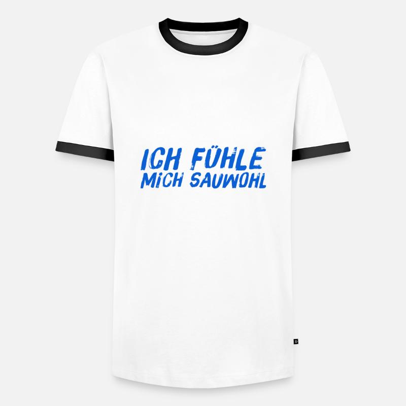 mir geht es einfach gut - Männer Kontrast-T-Shirt - Weiß/Schwarz