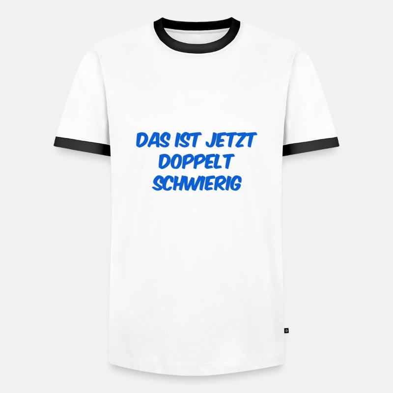 es wird schwerer - Männer Kontrast-T-Shirt - Weiß/Schwarz