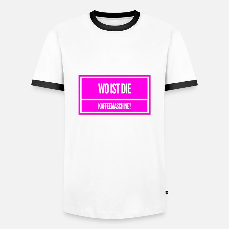 ich brauche Kaffee - Männer Kontrast-T-Shirt - Weiß/Schwarz