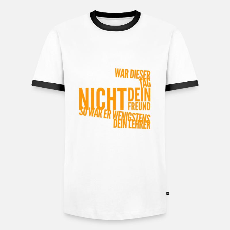 learned something again - Men's Ringer Shirt - white/black