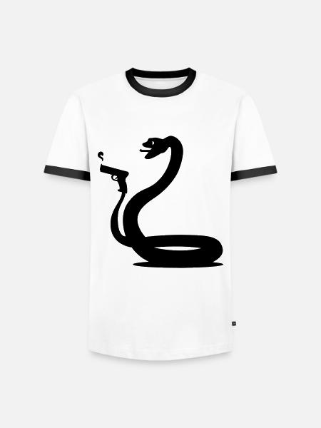 Black Snake - Men's Ringer Shirt - white/black