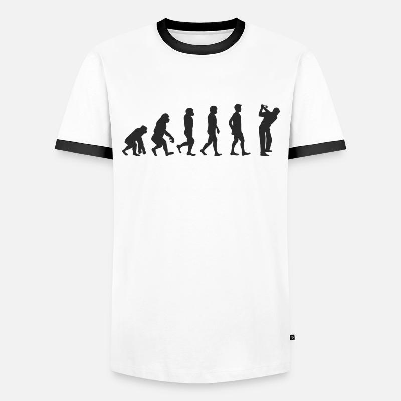 Evolution Golf - Men's Ringer Shirt - white/black